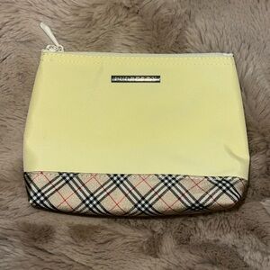 Burberry yellow nova check cosmetic bag never used